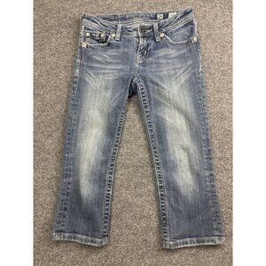 Miss Me Jeans Youth Girls 14 Capri JK6080P Medium Wash Embellished‎ Pockets